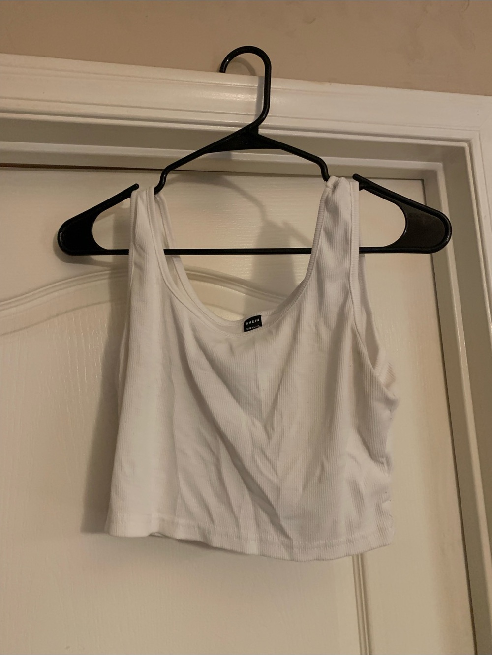 White Ribbed Tank Crop Top